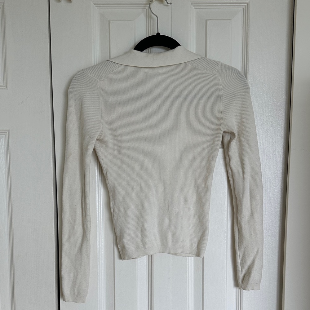 Wilfred Ivory Knit Collared Cardigan - Picture 7 of 8